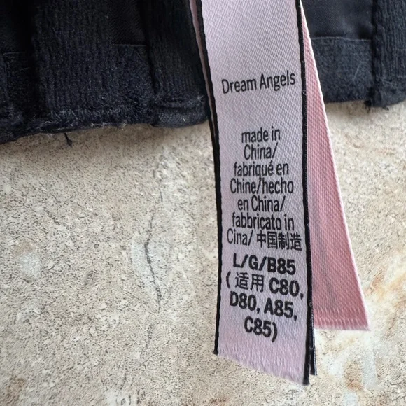 Victoria's Secret Dream Angels unlined black lace-up corset top, Size Large - Picture 9 of 12